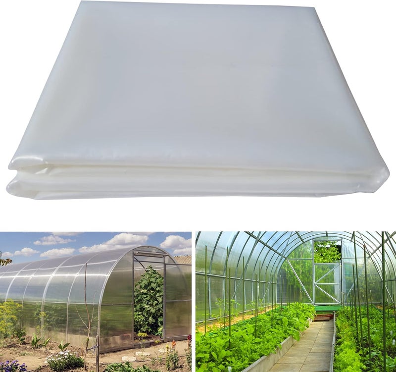 AGGAFA 6 mil (12ft x 25ft) 100% Virgin Material. 5Layers Advanced Extrusion Technology for UV Protection, Anti-drip, Anti-Fog, Thermal and Strength. 4Years Lifetime UV Resistant Greenhouse Plastic - Image 1